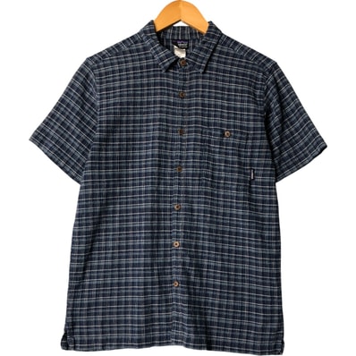 古着 パタゴニア Patagonia A/C シャツ 52921SP11 楊柳クレープ 半袖 コットン チェックシャツ ボックスシャツ メンズM相当/eaa575329