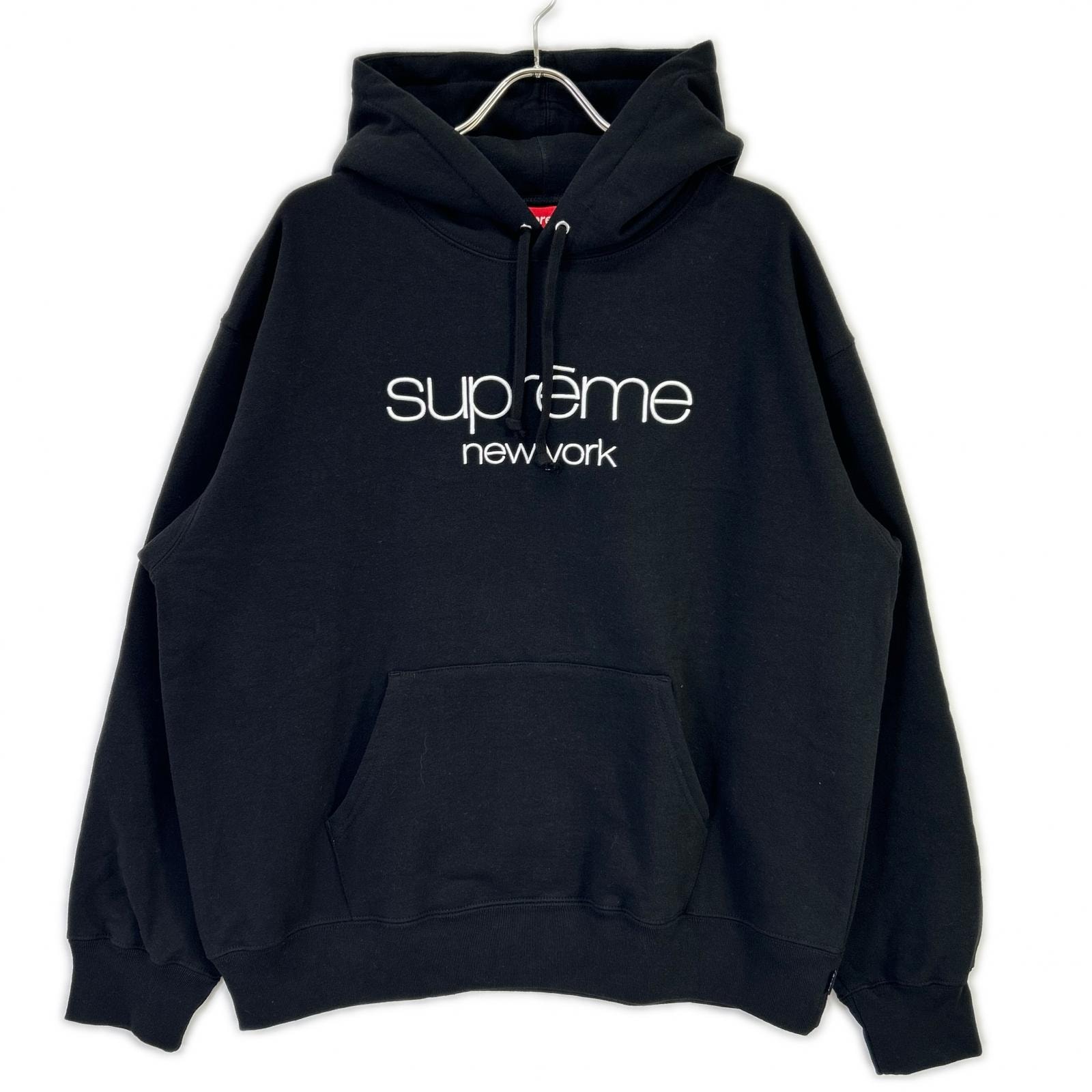 シュプリーム 26SS ブラック Classic Logo Hooded Sweatshirt L