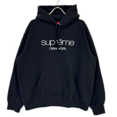 シュプリーム 26SS ブラック Classic Logo Hooded Sweatshirt L