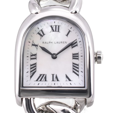 値下 ラルフローレン RALPH LAUREN K00400 スティラップ プティ リンク クォーツ レディース 良品 □#150252