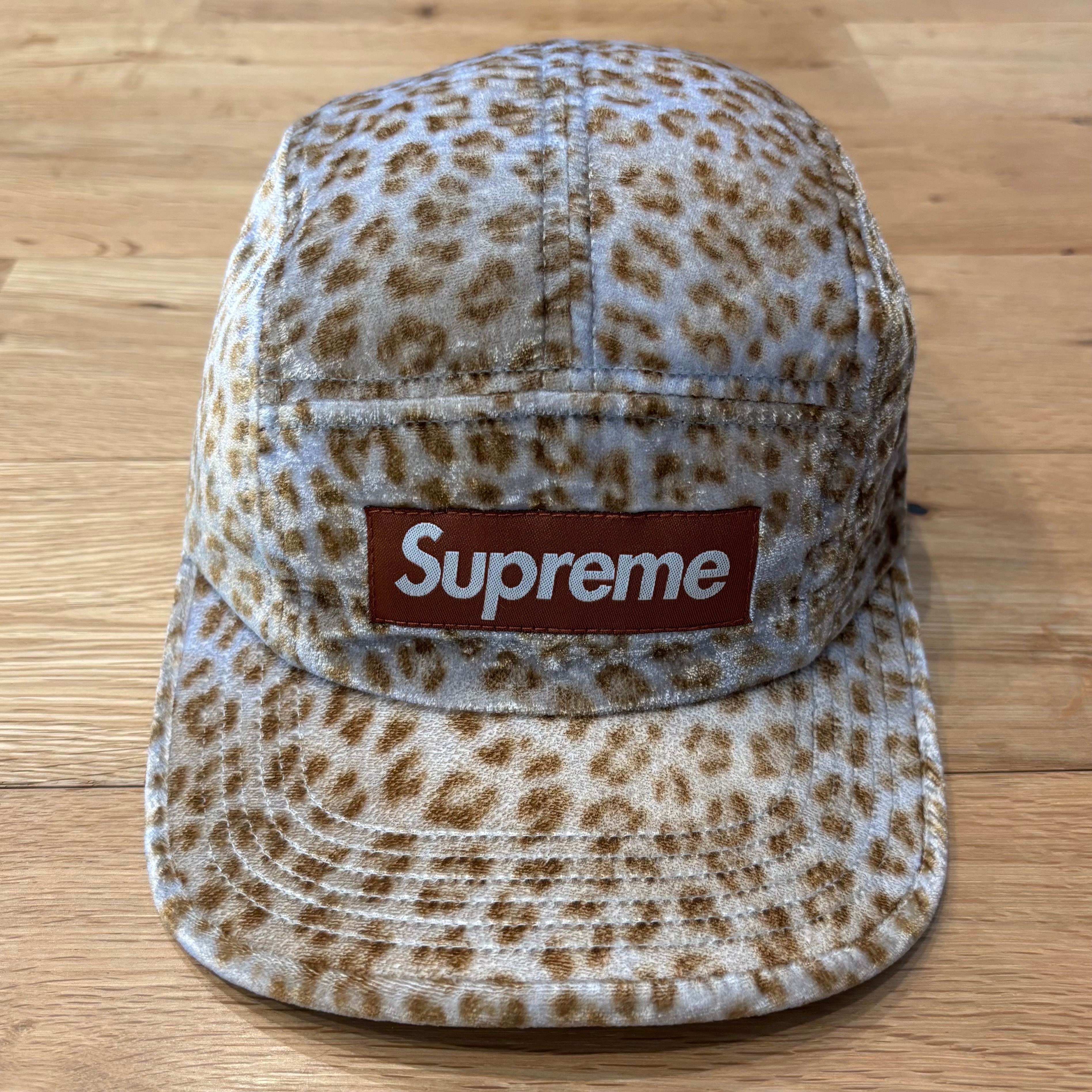 Supreme Leopard Velvet Camp Cap "Tan"