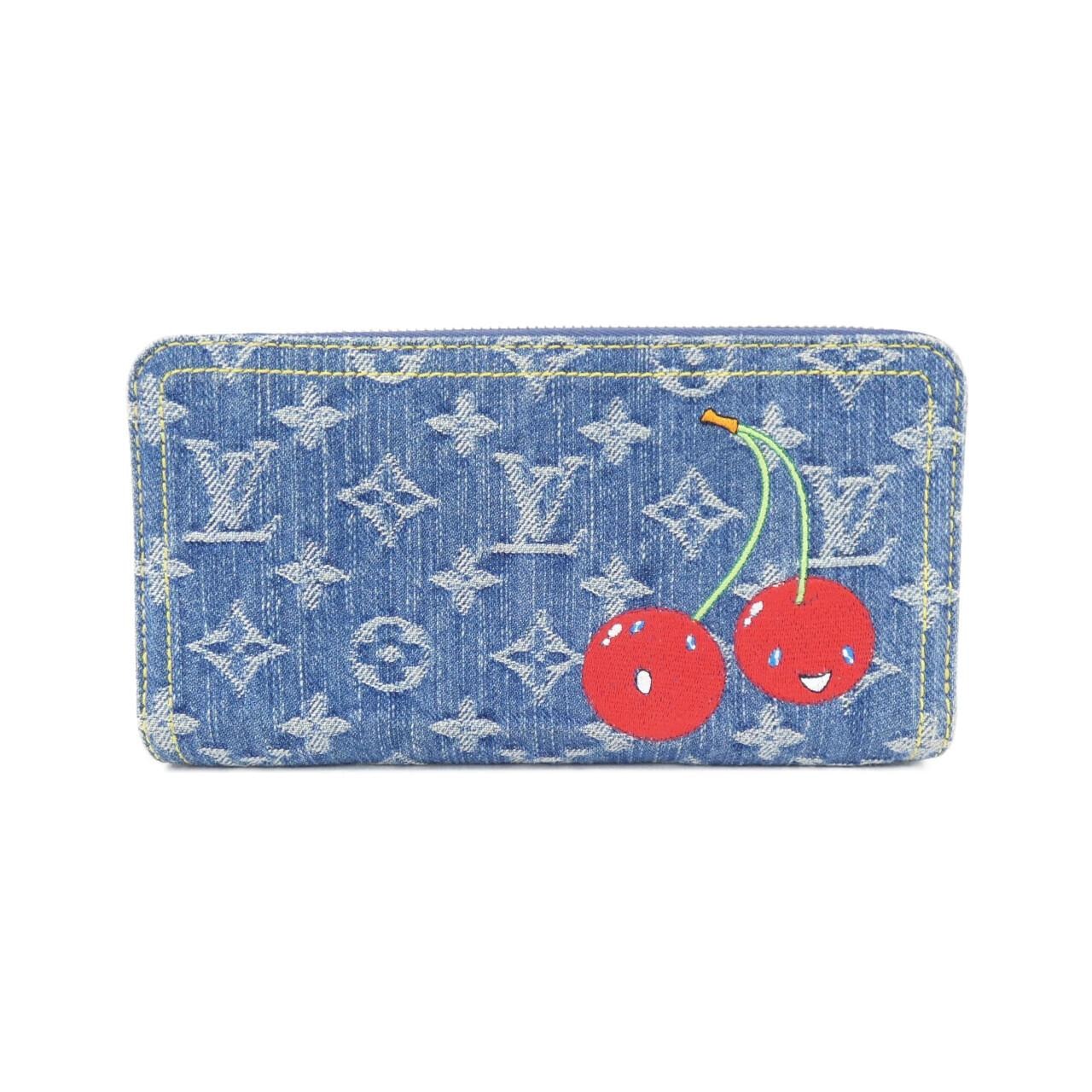 ルイヴィトン モノグラム チェリー デニム(LVxTM) ジッピー ウォレット M23161 財布