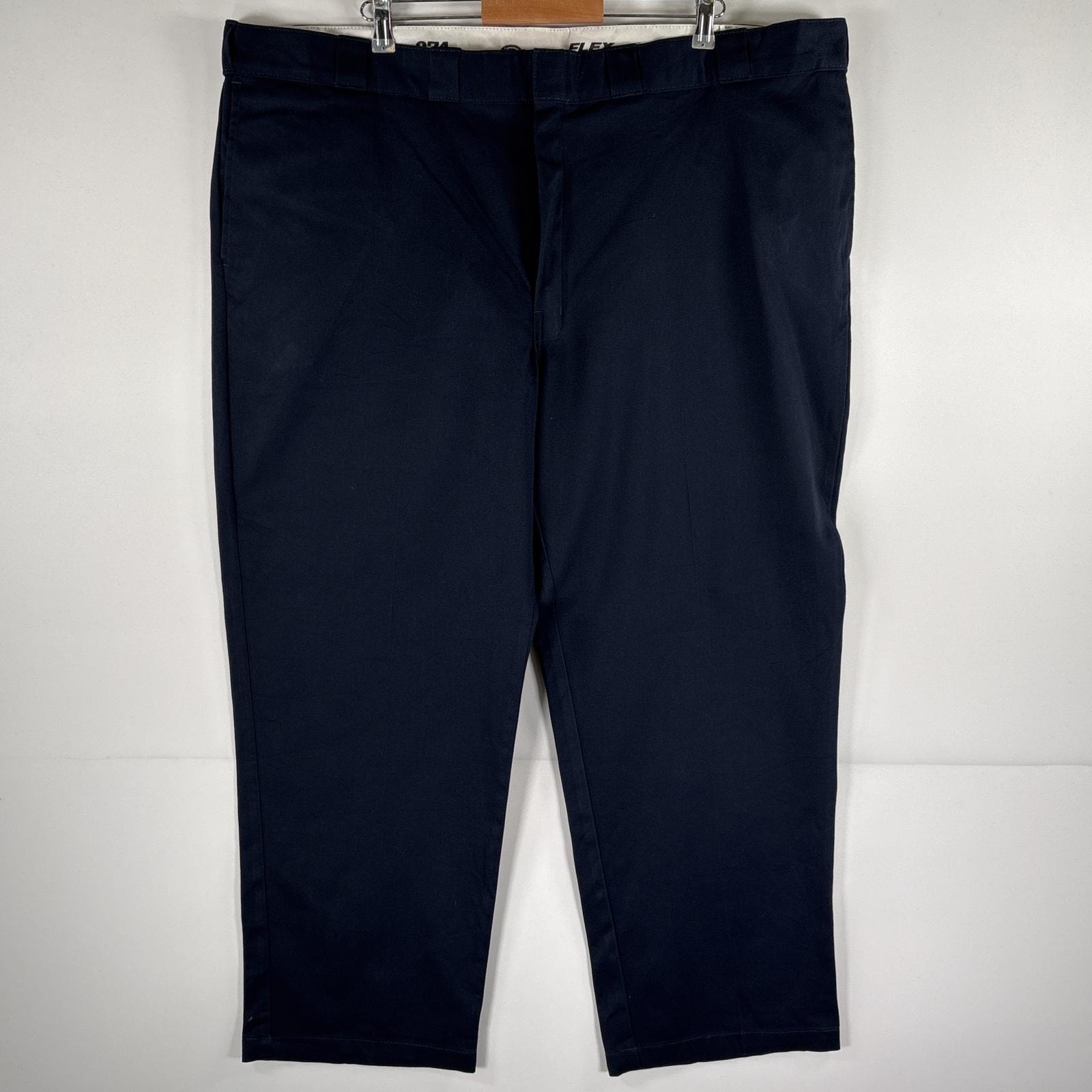 古着 ディッキーズ Dickies ワークパンツ 874 ストレート チノパン 大きいサイズ ワンポイントロゴ w48 L30 ネイビー メンズ