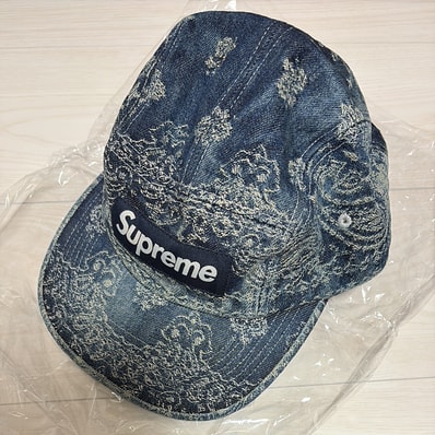 Supreme Bandana Jacquard Denim Camp Cap "Blue" (25SS)
