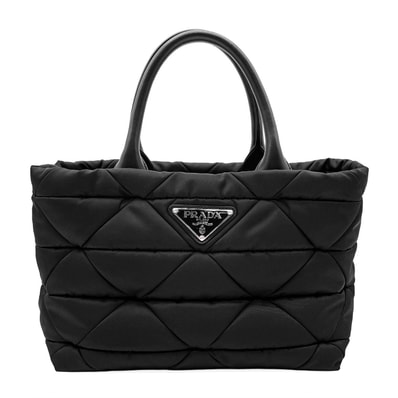 PRADA プラダ パデッド リナイロン Re-Nylon 2WAY トートバッグ
トライアングルステッチ 三角プレート ICチップ 1BG436 ミディアム ブラック レディース
【中古】