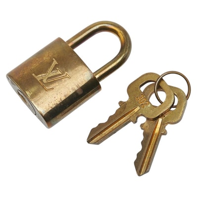 ルイ ヴィトン カデナ 南京錠 キー セット ゴールド メッキ レディース LOUIS VUITTON 【中古】