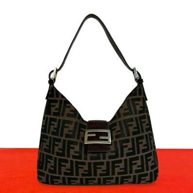 FENDI フェンディ ズッカ FF 柄 キャンバス レザー ショルダーバッグ ブラウン
21878