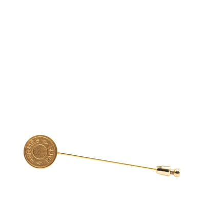 エルメス セリエ ピンブローチ ゴールド メッキ レディース HERMES 【中古】