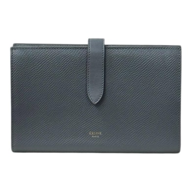 セリーヌ ラージストラップウォレット 二つ折り財布 レザー 10B633BFP 09GM レディース CELINE 中古
