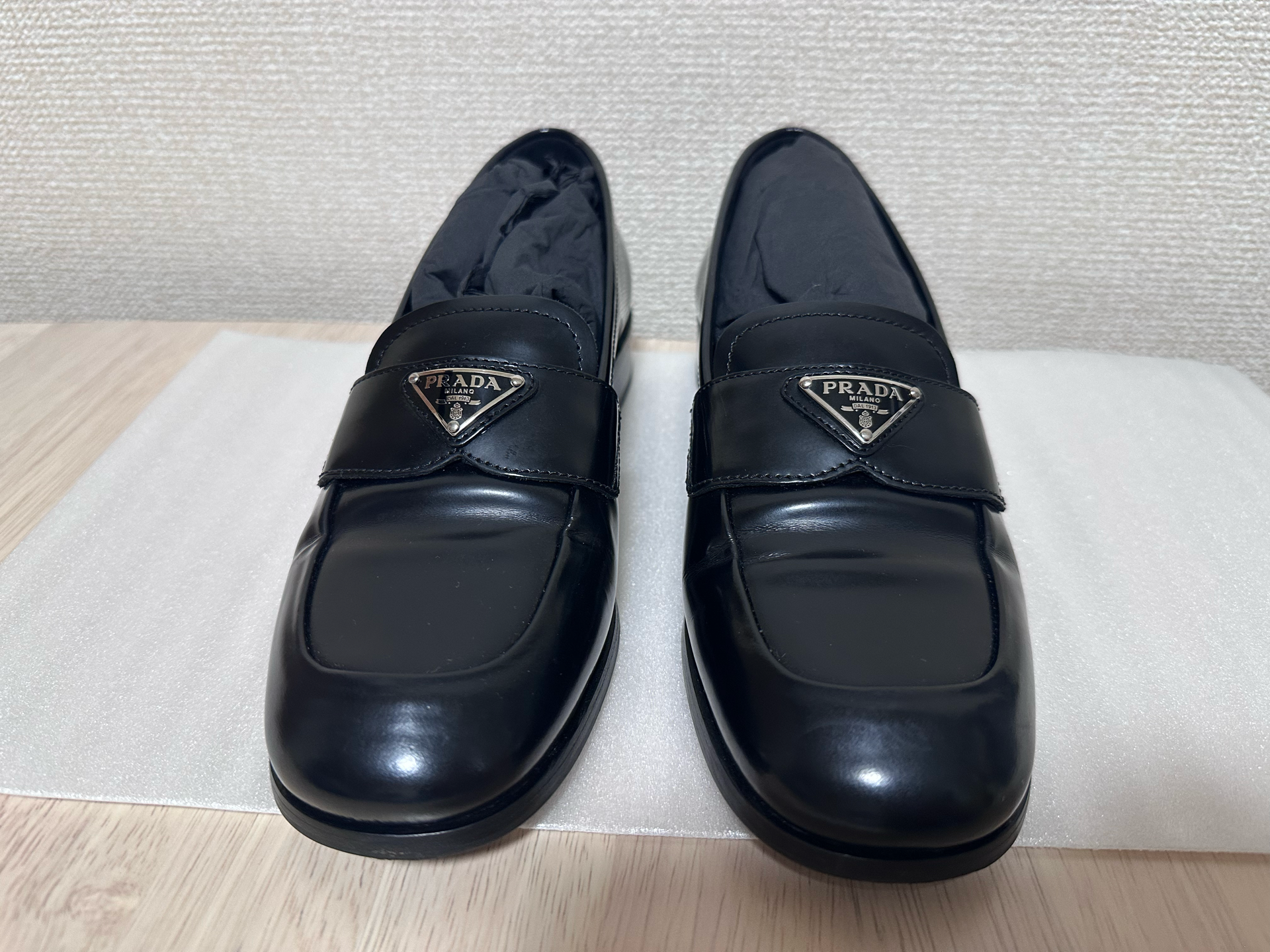 ブラッシュドレザーローファー ブラック