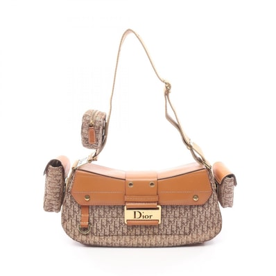 ディオール Dior ストリートシック トロッター ショルダーバッグ バッグ キャンバス レザー レディース ベージュ系 / ブラウン系 【中古】