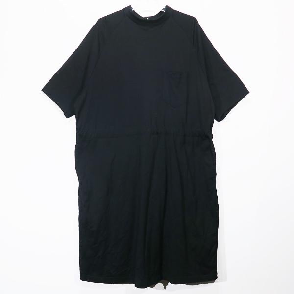 TAKAHIROMIYASHITA The Soloist. タカヒロミヤシタ ザ ソロイスト. SHORT SLEEVE LONG SHIRT sc.0016aSS23 ショートスリーブ ロングシャツ ブラック 半袖 丈長 サイズ46