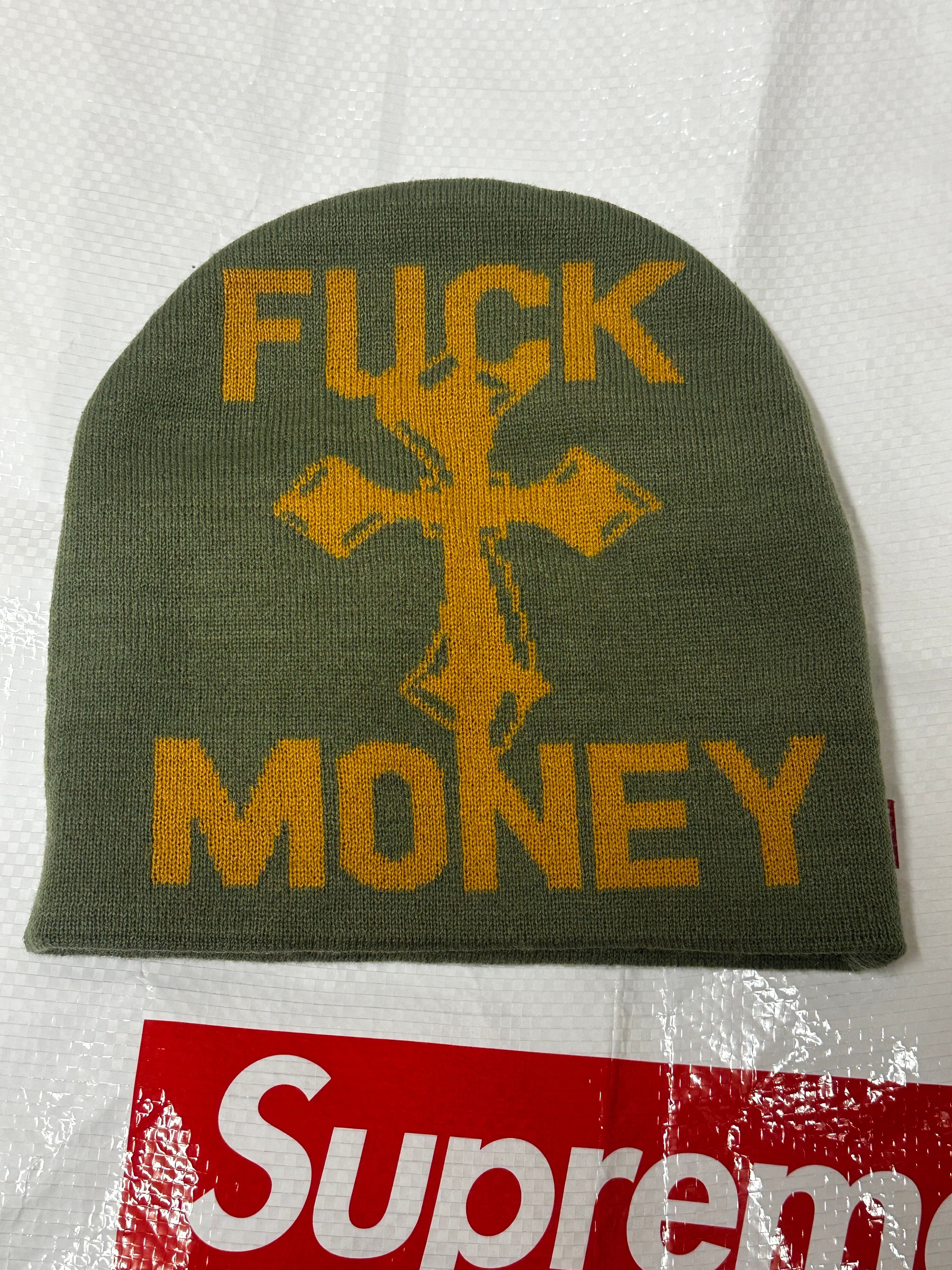 Supreme Fuck Money Beanie "Olive"