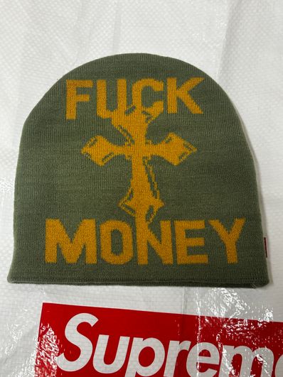 Supreme Fuck Money Beanie "Olive"
