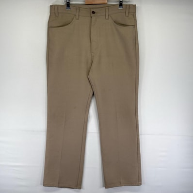 古着 90's/90年代 リーバイス Levi's パンツ ポリエステルパンツ スラックス ジッパーフライ フレア W38 L32 ベージュ系 メンズ