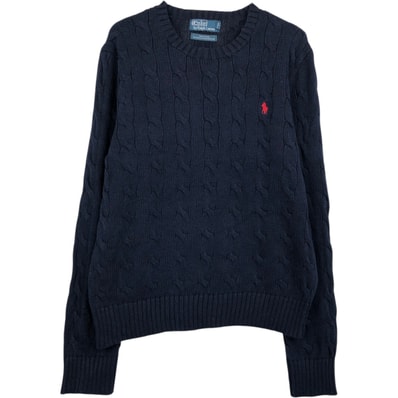 古着 ラルフローレン Ralph Lauren POLO by Ralph Lauren ケーブル編み コットンニットセーター メンズM相当/eaa627469