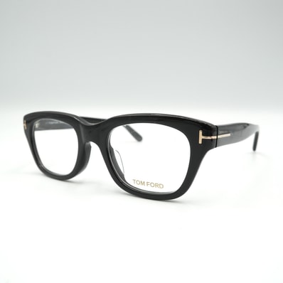 TOM FORD(トム フォード)TF5178-F 001 ウェリントン メガネ 眼鏡 アイウェア ブラック 黒縁 ゴールド金具 51□21 145 イタリア製 ユニセックス【中古】