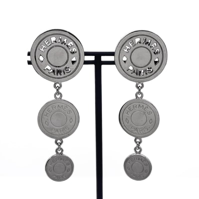 HERMES エルメス クルードセル 3連 イヤリング メタル シルバー レディース 【中古】