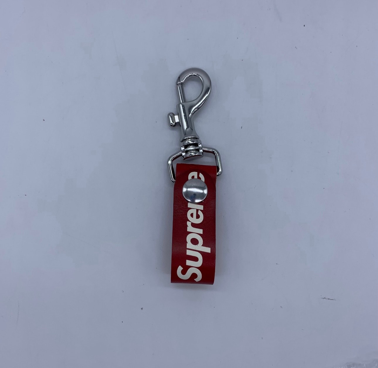 Supreme Leather Key Loop "Red"