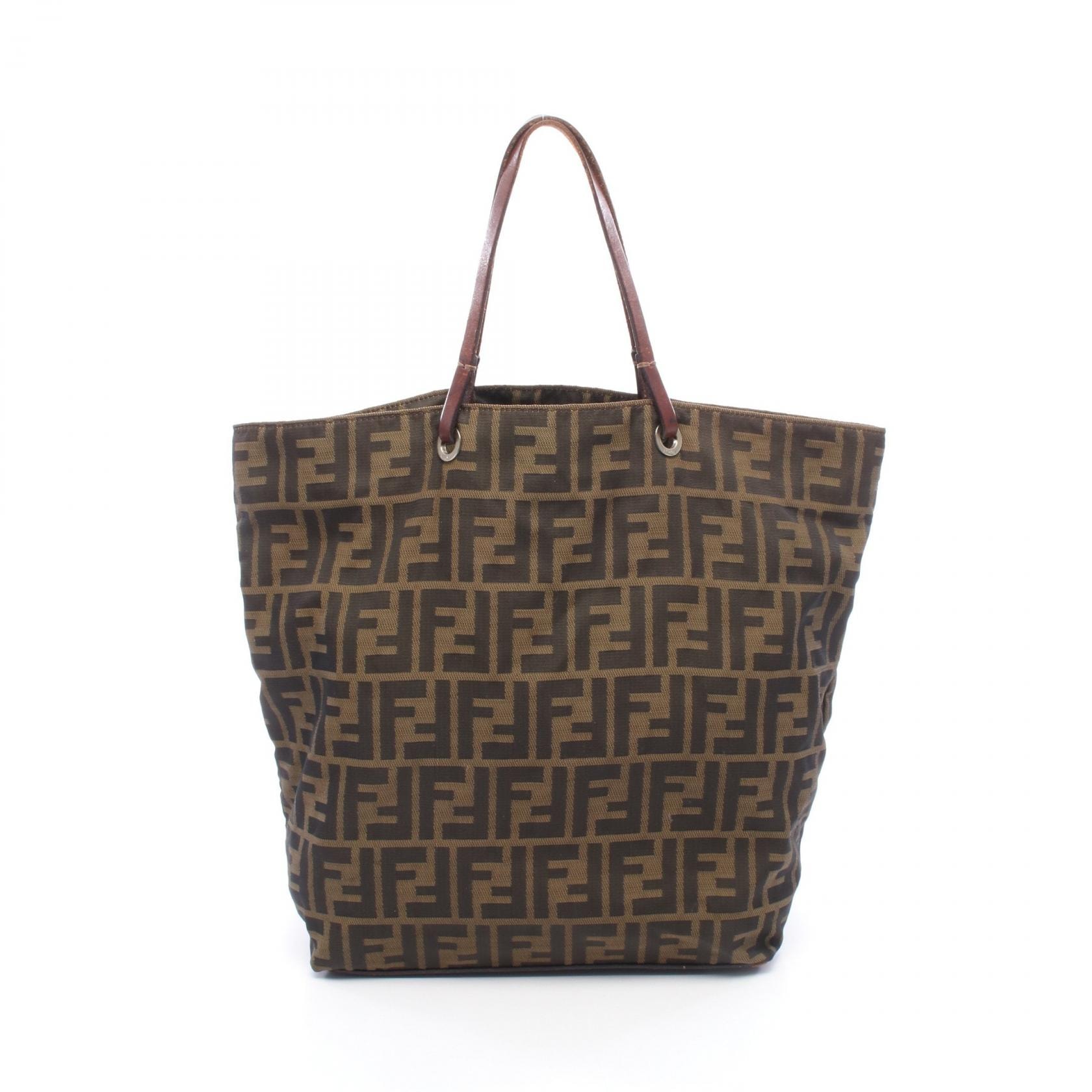 フェンディ FENDI ズッカ トートバッグ バッグ ナイロン レザー レディース ブラウン系 / ブラック系 26598 【中古】