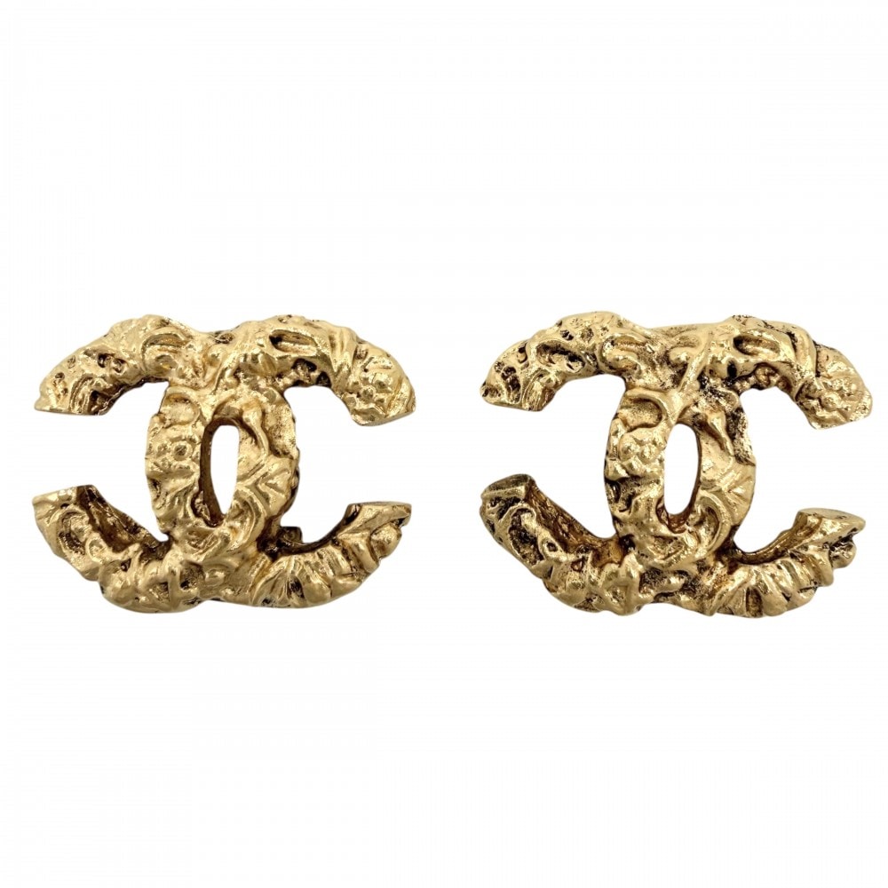 CHANEL シャネル イヤリング マグマ 溶岩 ココマーク アクセサリー GP    93A ゴールド レディース 約8.5g 1993年【中古品】