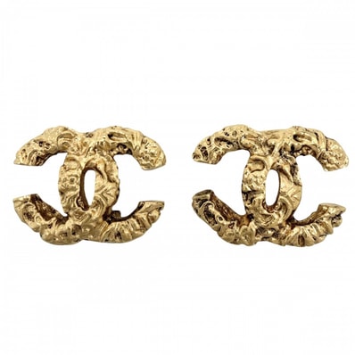CHANEL シャネル イヤリング マグマ 溶岩 ココマーク アクセサリー GP 93A ゴールド レディース 約8.5g 1993年【中古品】