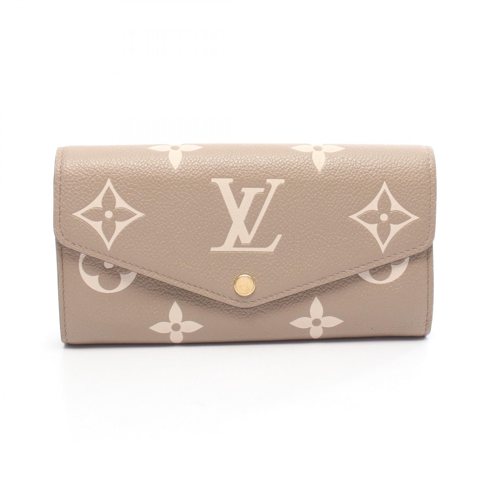ルイ・ヴィトン LOUIS VUITTON ポルトフォイユ サラ トゥルトレール クレーム 二つ折り長財布 財布 レザー モノグラム・アンプラント トゥルトレールクレーム レディース ベージュ系 / アイボリー系 M81049