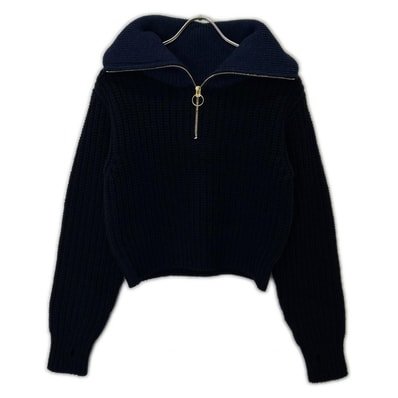 キャピタル K2410KN111 ネイビー 3G ウール 畔編み ZIP UP プルオーバー S
