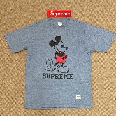 美品 2009fw Disney Supreme Mickey Tee サイズL レアカラー ネイビー