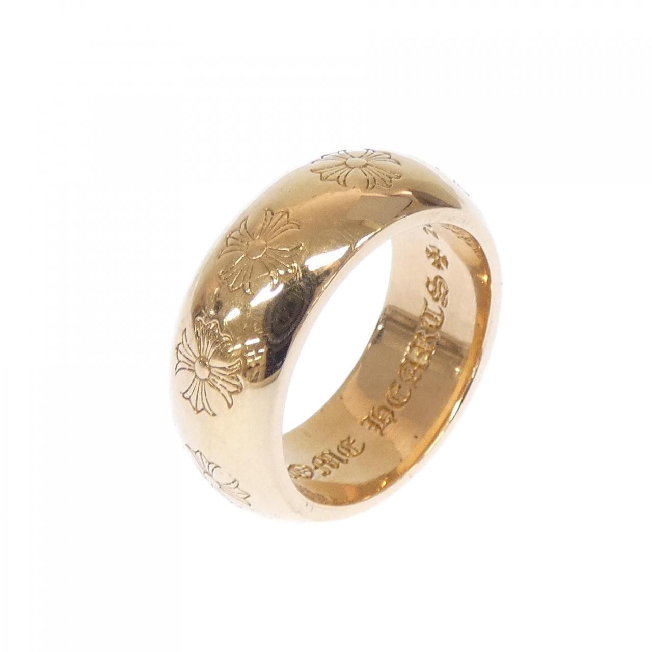 Chrome Hearts 22K Round CH Plus 10mm Ring "Yellow Gold"