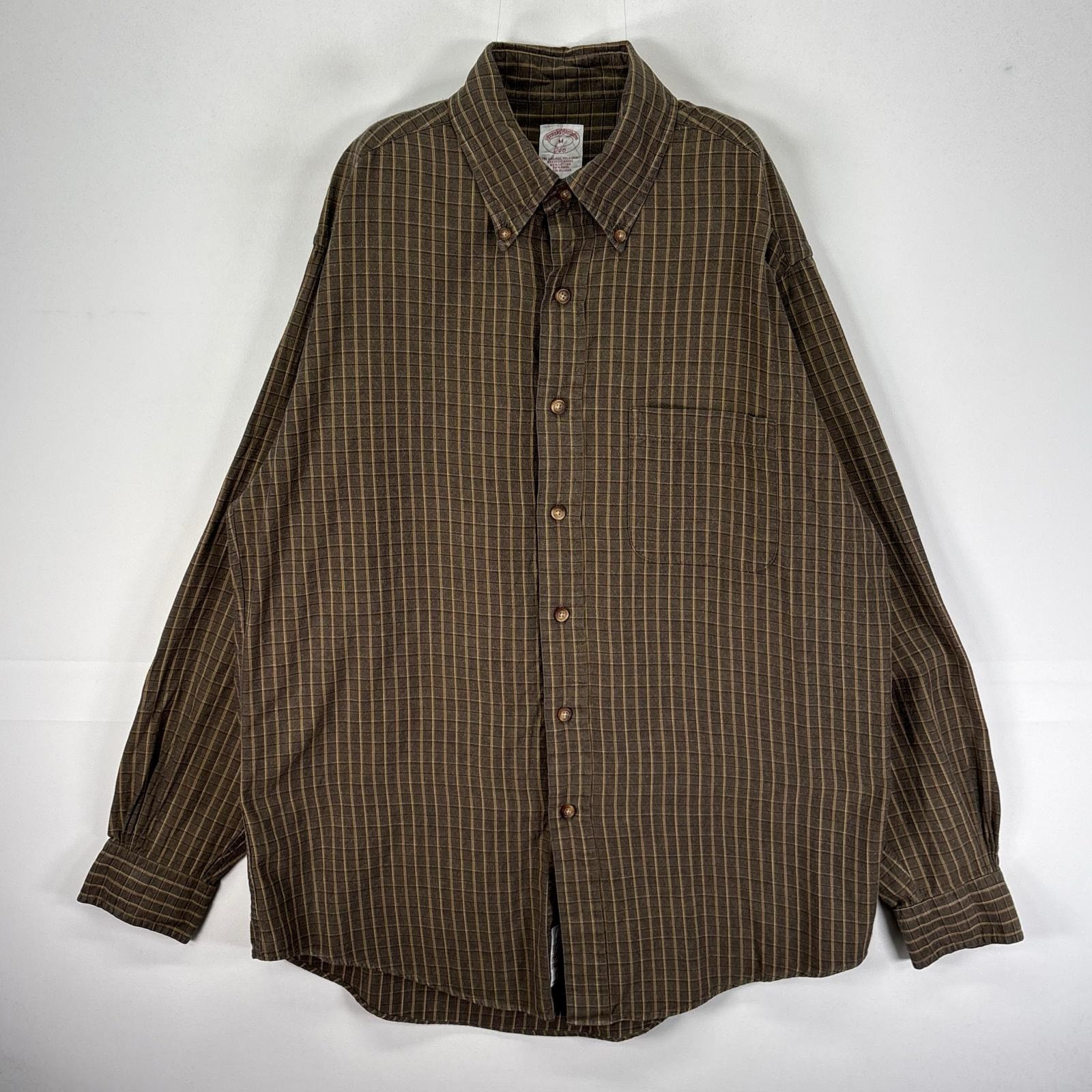 古着 ブルックスブラザーズ Brooks Brothers 長袖シャツ ボタンダウン フランネル M  ブラウン系 チェック メンズ