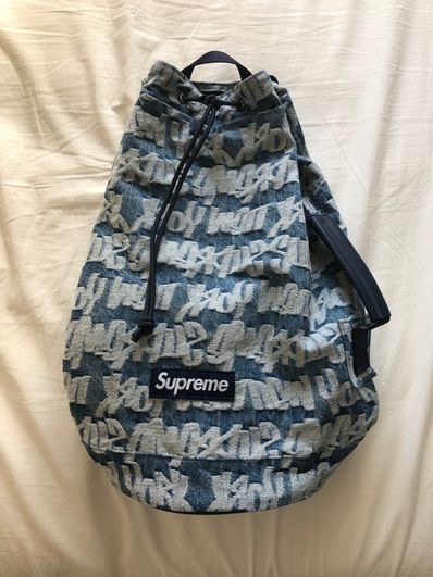 Supreme Fat Tip Jacquard Denim Backpack "Blue"