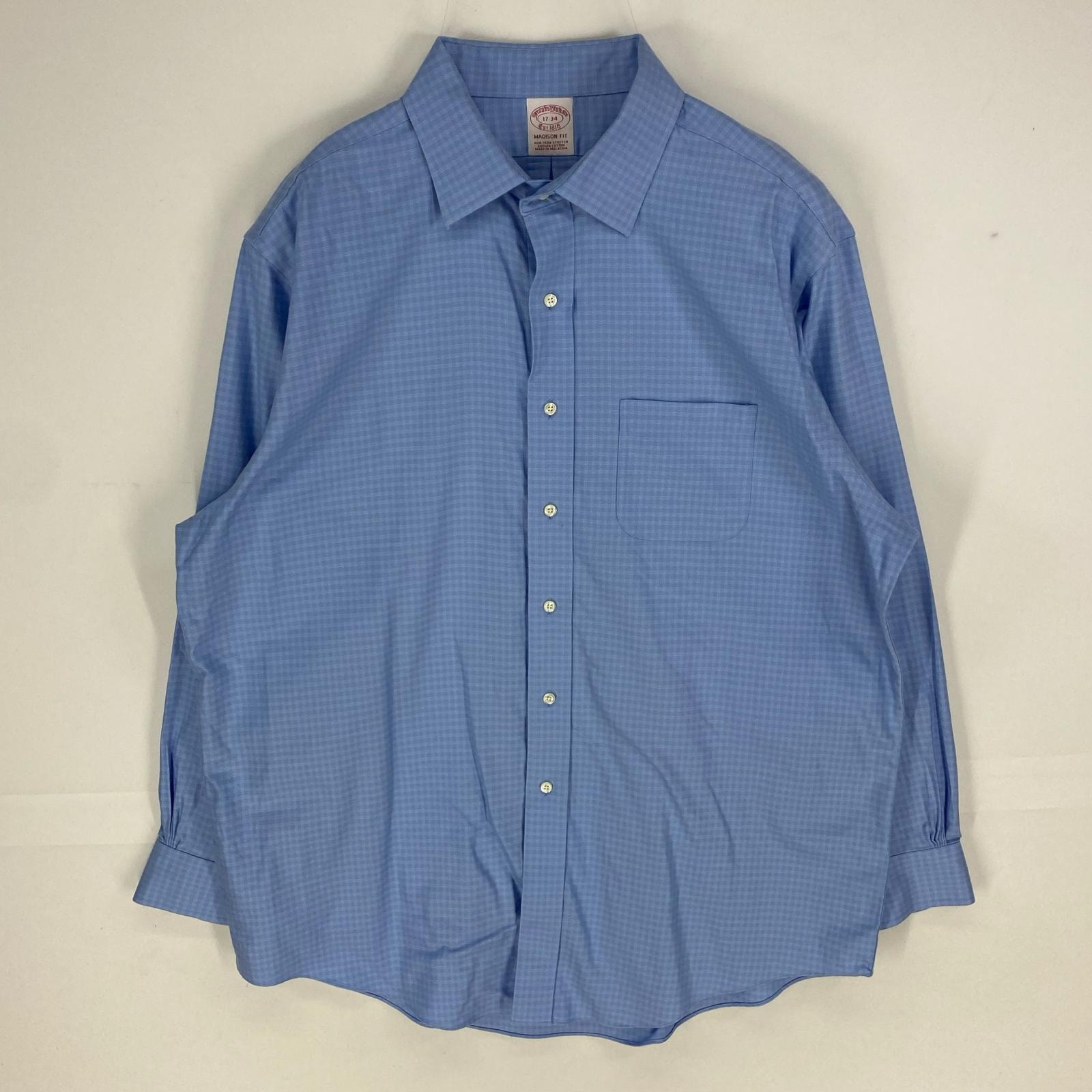 古着 ブルックスブラザーズ Brooks Brothers 長袖シャツ ポケット ロングスリーブ MADISON FIT XL  ブルー系 チェック メンズ