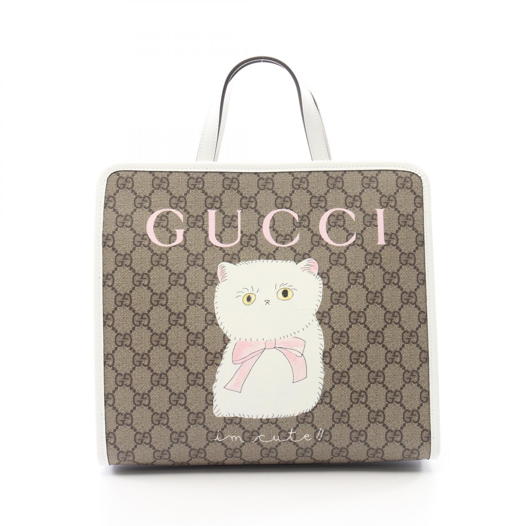グッチ GUCCI GUCCI × チョン ナオン GGスプリーム チルドレンズ キッズ トートバッグ バッグ PVCコーティングキャンバス レザー レディース ベージュ系 / ホワイト系 / マルチカラー 605614 【中古】