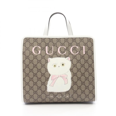 グッチ GUCCI GUCCI × チョン ナオン GGスプリーム チルドレンズ キッズ トートバッグ バッグ PVCコーティングキャンバス レザー レディース ベージュ系 / ホワイト系 / マルチカラー 605614 【中古】