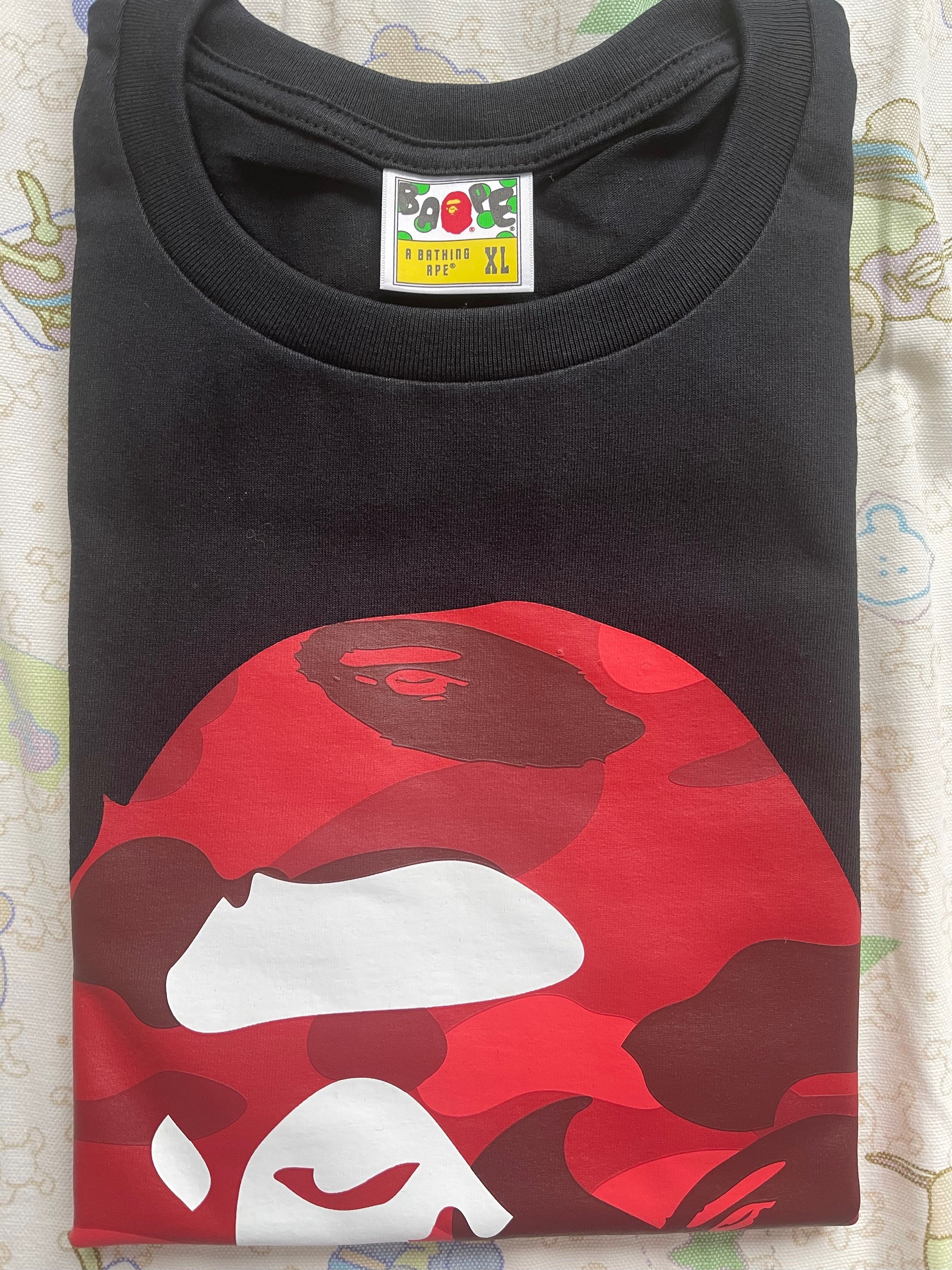 A BATHING APE Color Camo Big Ape Head T-Shirt (SS20) "Black/Red"