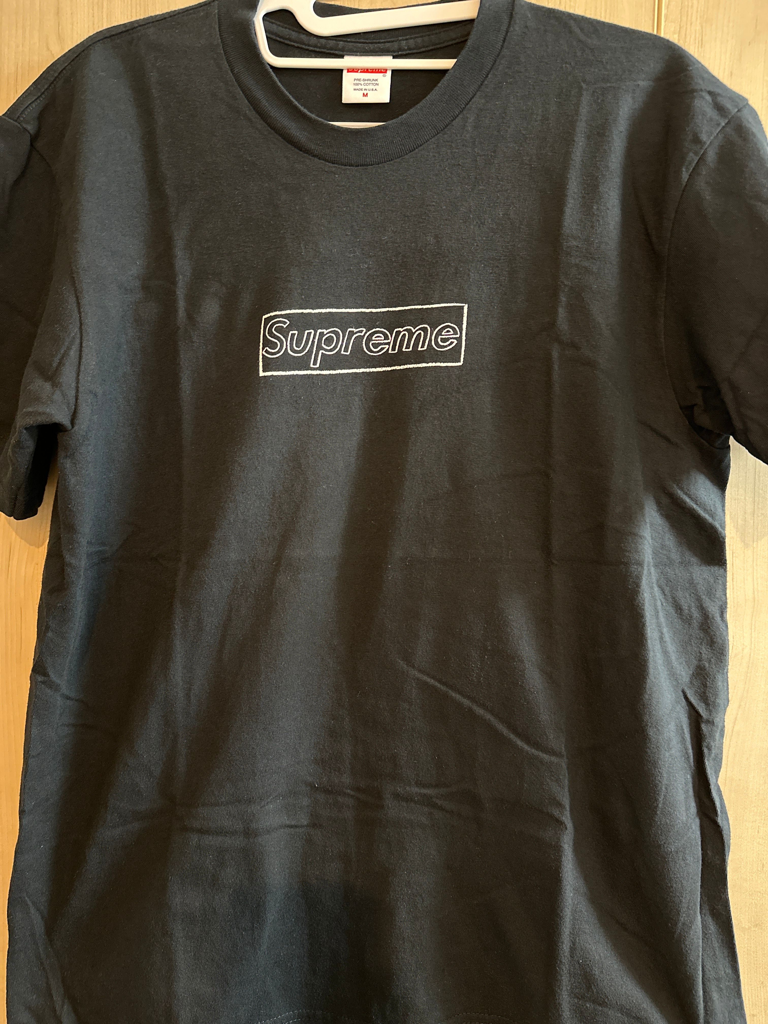 Supreme KAWS Chalk Logo Tee "Black"