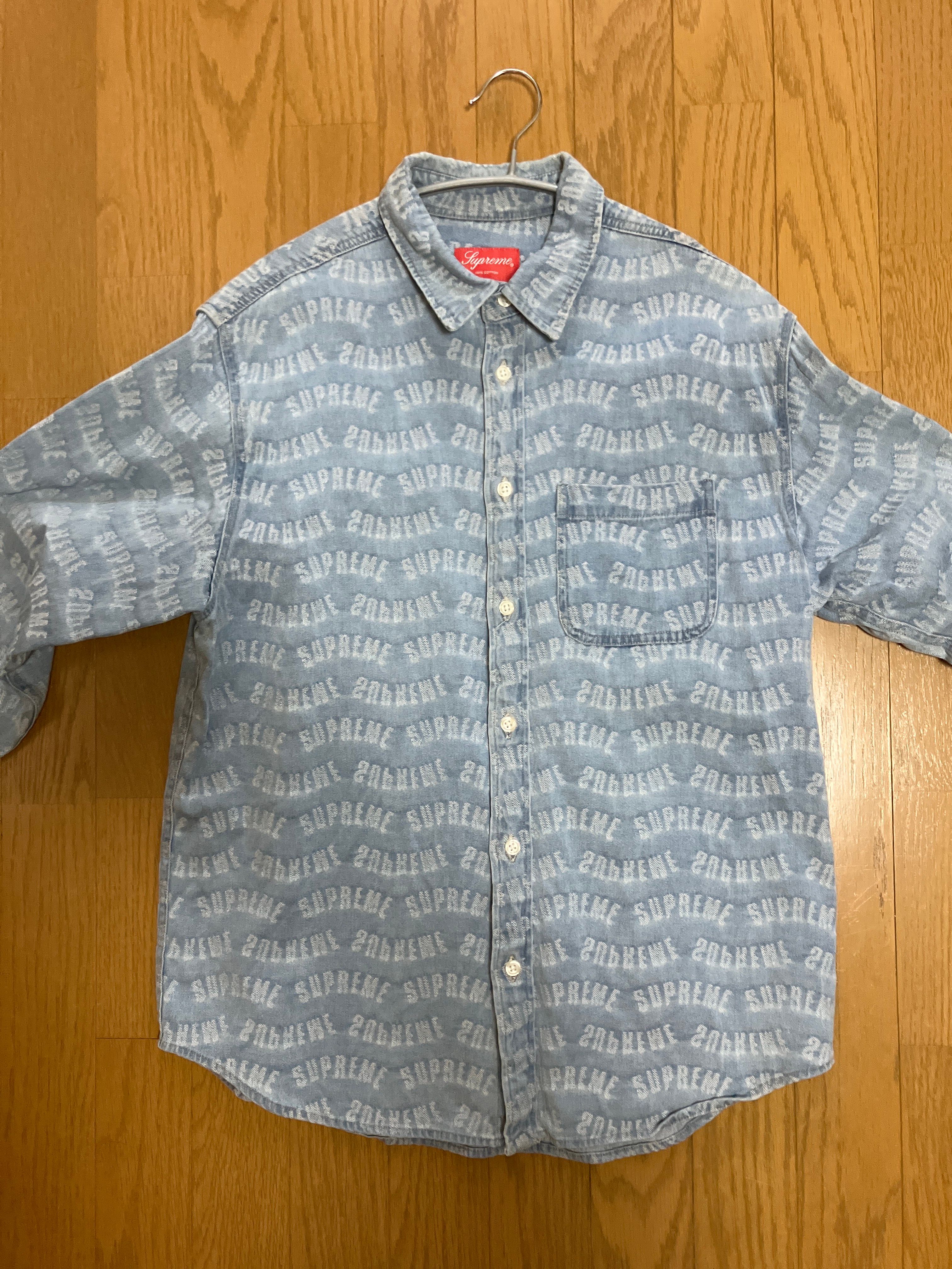 Supreme Arc Jacquard Denim Shirt "Blue"