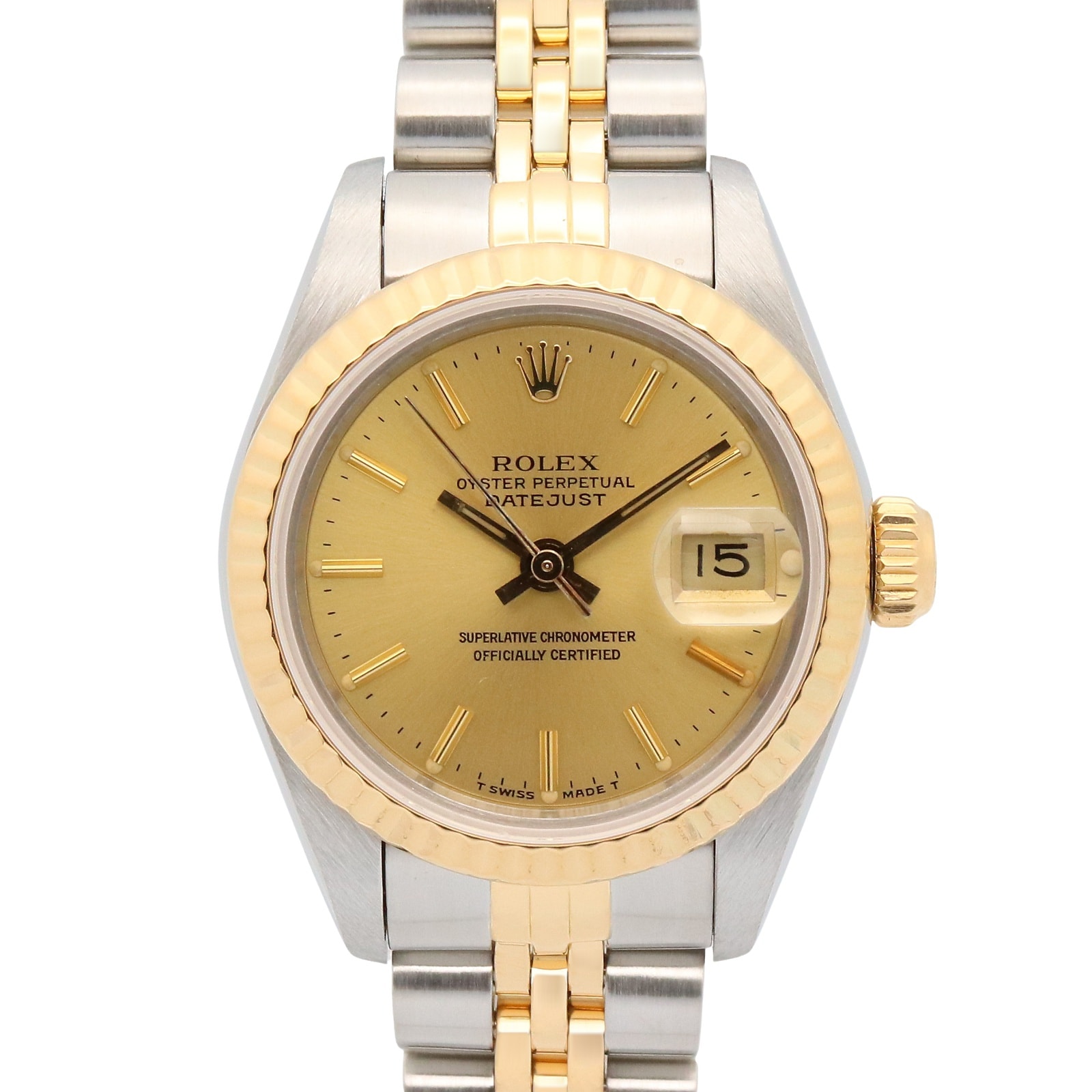 ロレックス ROLEX デイトジャスト 97番 腕時計 時計 K18(イエローゴールド) ステンレススチール レディース ゴールド系 シャンパン/バー 69173 【中古】