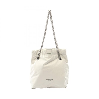 バレンシアガ BALENCIAGA Crush スモール トートバッグ ショルダーバッグ バッグ レザー レディース ホワイト系 742942 【中古】