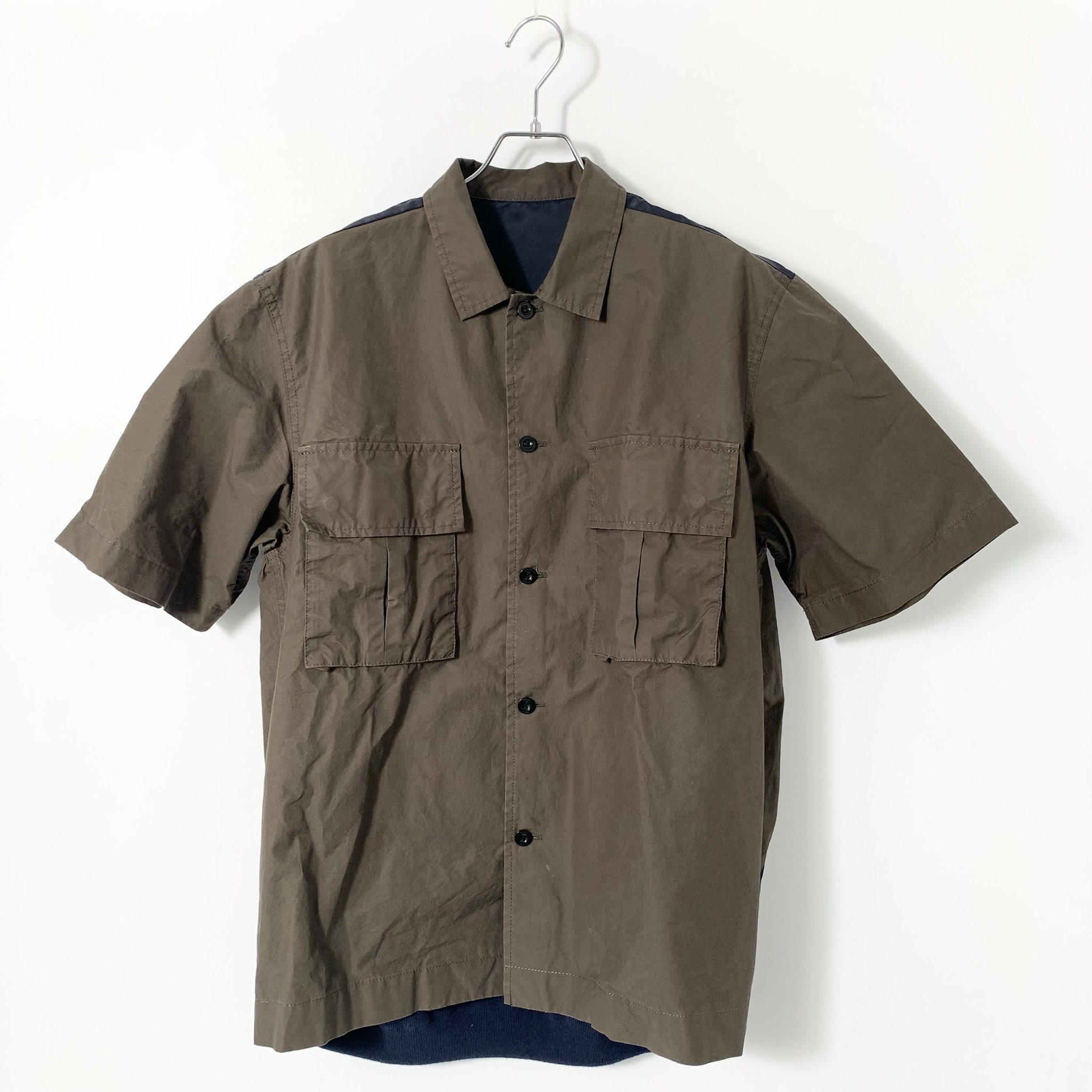 sacai Cotton Weather Shirt "Dark Khaki/Navy"