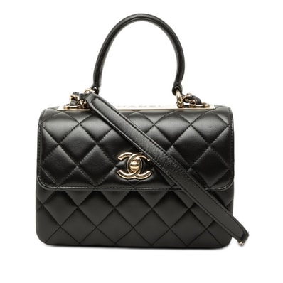 シャネル マトラッセ ココマーク ハンドバッグ チェーン ショルダーバッグ ブラック ラムスキン レディース CHANEL 【中古】