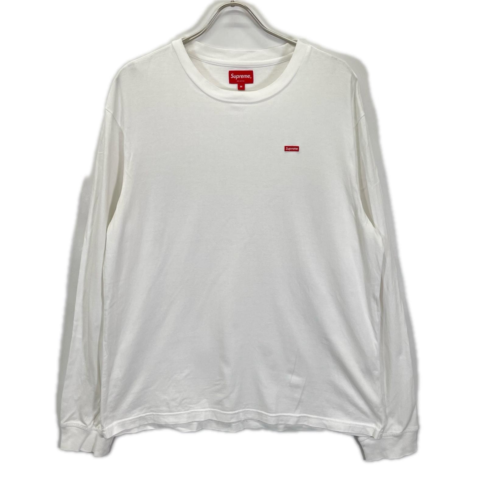 シュプリーム ホワイト スモールボックスロゴ 長袖Tシャツ M