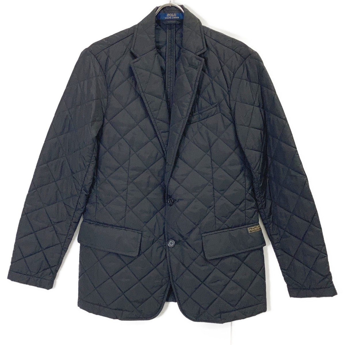 ポロ ラルフローレン ブラック キルティングテーラードジャケット エルボパッチ S