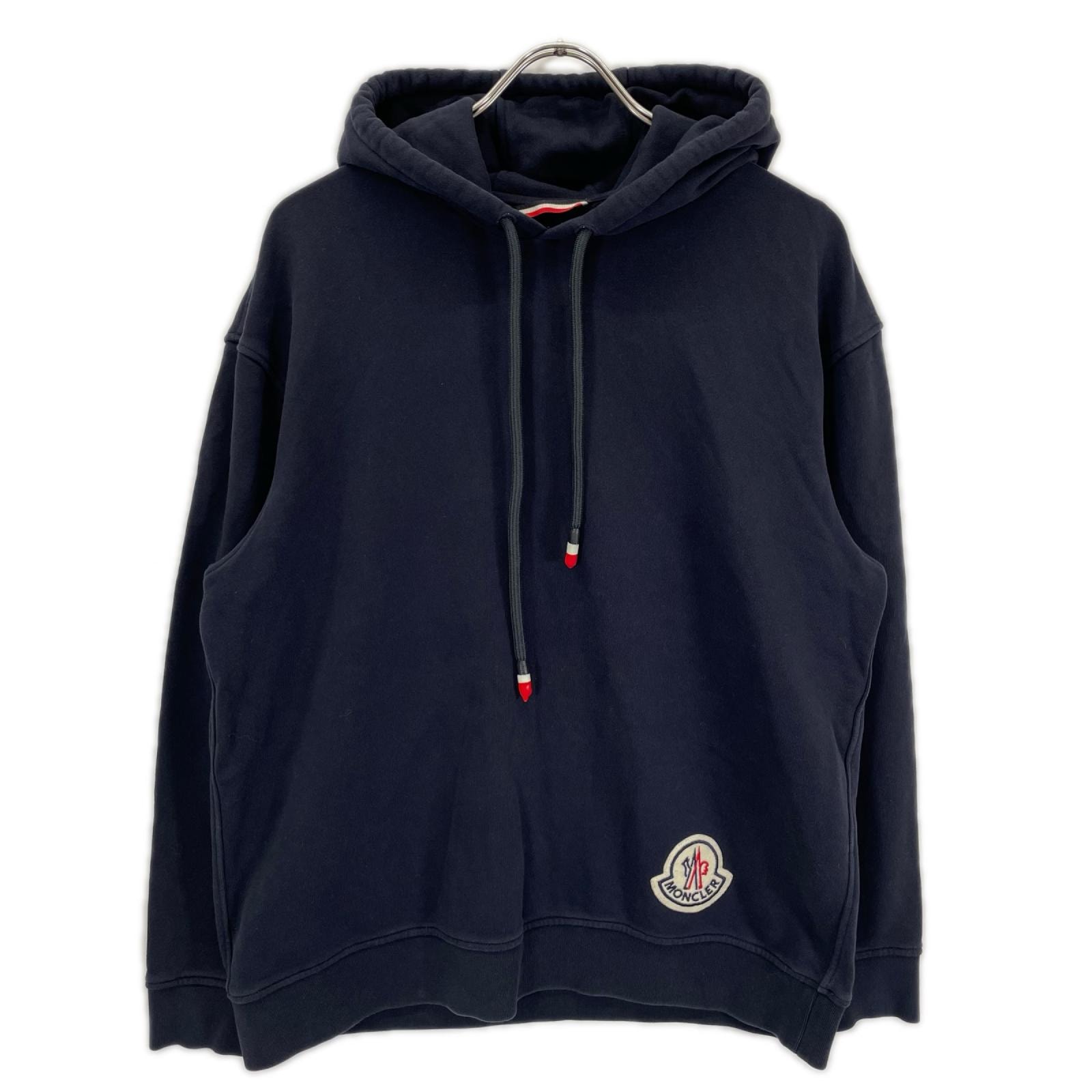 モンクレール MAGLIA ネイビー ロゴワッペンパーカー XL
