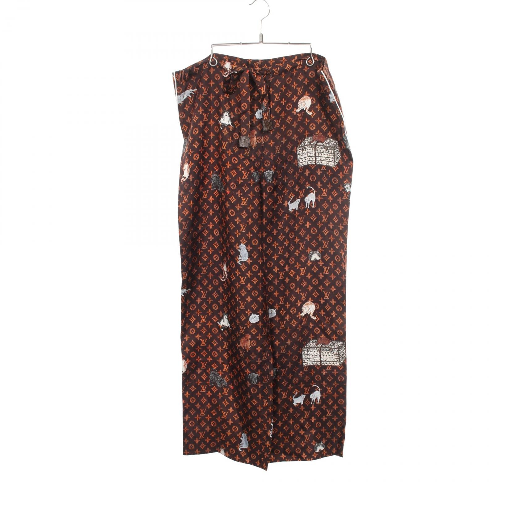ルイ・ヴィトン LOUIS VUITTON キャットグラム パンツ 衣料品 ボトムス シルク レディース ブラウン系 / マルチカラー RW191A LLP FGPA32 【中古】