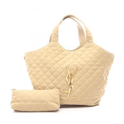 サンローランパリ SAINT LAURENT PARIS イカール マキシ トートバッグ バッグ レザー レディース ベージュ系 698651 【中古】