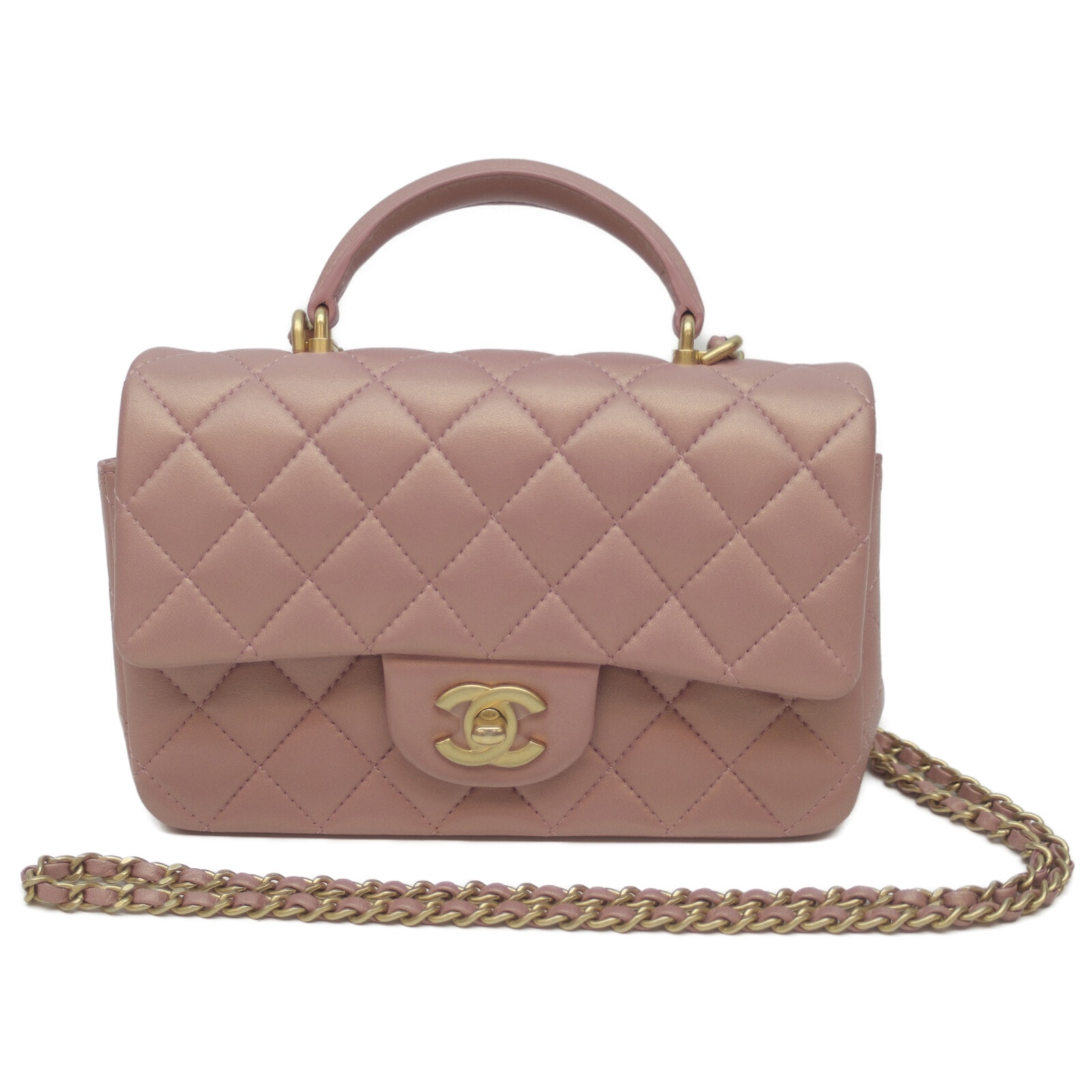 シャネル AS2431 ﾒﾀﾘｯｸﾋﾟﾝｸ ﾗﾑ G金具 ﾏﾄﾗｯｾ20 ﾄｯﾌﾟﾊﾝﾄﾞﾙﾁｪｰﾝｼｮﾙﾀﾞｰ