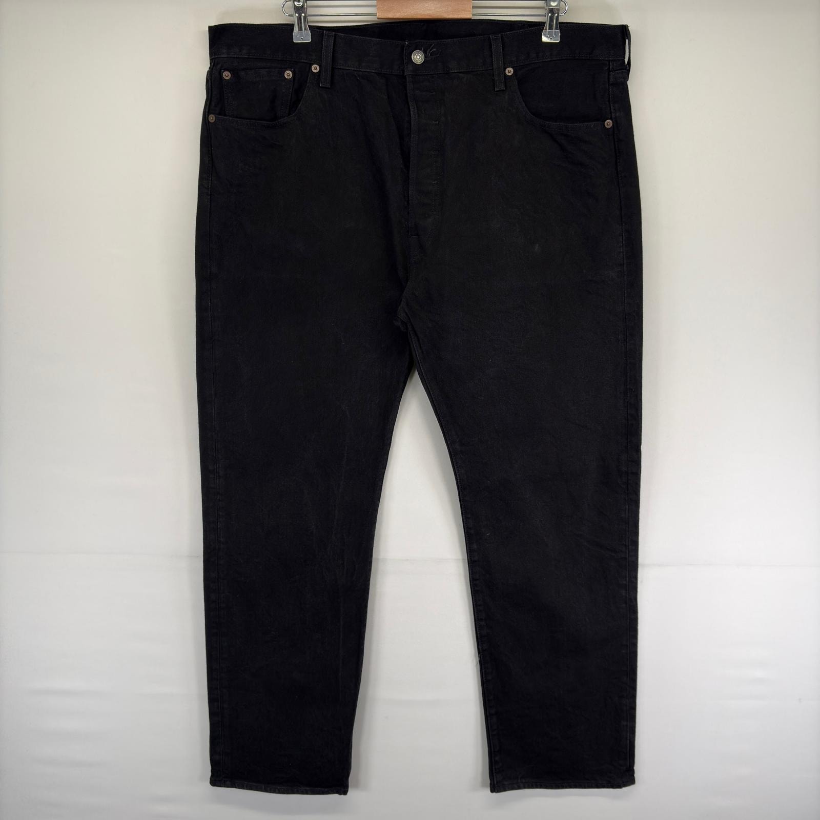 古着 リーバイス Levi's デニム パンツ 501 ボタンフライ 5ポケット ストレート ジーンズ ジーパン W42 L32  ブラック系 メンズ