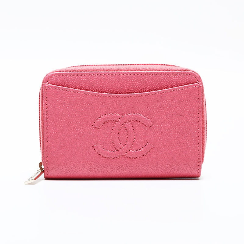 シャネル CHANEL 26番台 2018-2019 ココマーク コンパクトウォレット キャビア ラウンドジップ コインケース【中古】